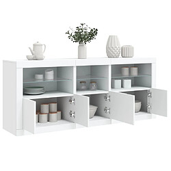 Acheter Maison Chic Commode Buffet - Meuble de rangement avec lumières LED blanc 162x37x67 cm -GKD36283