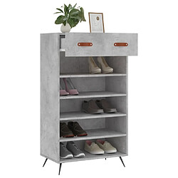 Acheter Maison Chic Armoire à Chaussures Gris béton,Meuble de Rangement à Chaussures 60x35x105 cm bois d'ingénierie -MN48130