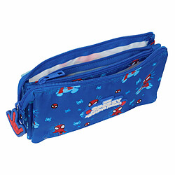 Trousse Fourre-Tout Double Spidey Bleu 22 x 12 x 3 cm