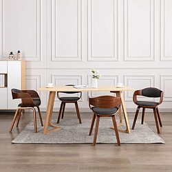 Maison Chic Lot de 4 Chaises à manger modernes,Chaises à dîner bois courbé et tissu -MN73486