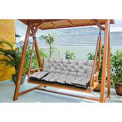 Acheter Ensemble de coussins de jardin pour balançoire AIO 120x60x50cm + 2 coussins 42 x 42 cm gris clair