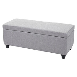 Mendler Coffre de rangement Kriens, banc, tissu/textile, 45x114x45cm ~ gris clair