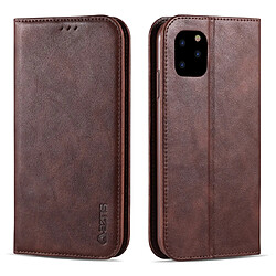 Wewoo Coque Pour iPhone 11 Pro AZNS Texture rétro magnétique horizontale étui en cuir PU avec support et fentes cartes et cadre photo brun