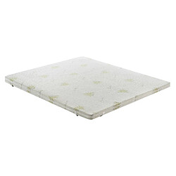 Materassi&Doghe Sur-Matelas 80x200 en mousse à mémoire de forme de 7 cm avec revêtement amovible en aloe vera