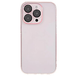 Coque en TPU anti-chute, ultra mince, anti-rayures, avec objectif de caméra pour votre iPhone 14 Pro - Rose transparent