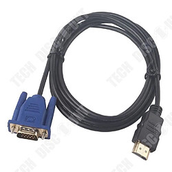 Tech Discount TD® Câble de conversion Câble HDMI vers VGA - câble audio - vidéo - HDMI - VGA - Connectique informatique - accessoire multimédia