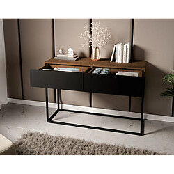 Avis Bestmobilier Roman - console - bois et noir - 2 tiroirs - 120 cm