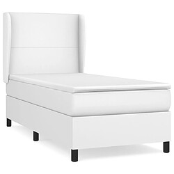 vidaXL Sommier à lattes de lit avec matelas Blanc 80x200 cm Similicuir