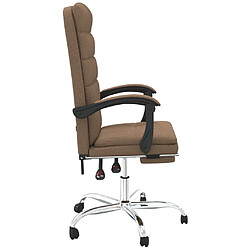 Avis vidaXL Fauteuil inclinable de bureau Marron Tissu