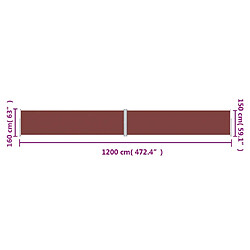 vidaXL Auvent latéral rétractable Marron 160x1200 cm pas cher