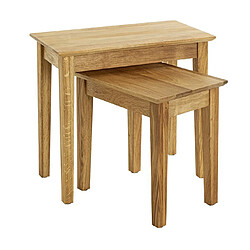 Acheter Pegane Table d'appoint, table de salon en bois massif coloris chêne -longueur 43 x profondeur 30 x hauteur 42 cm