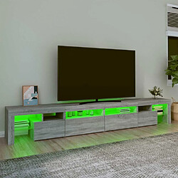 Acheter Maison Chic Meubles TV avec lumières LED - Banc TV pour salon Sonoma gris 260x36,5x40 cm -MN59284