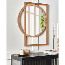 Beliani Miroir LAURON 56 cm 71 cm Bois clair