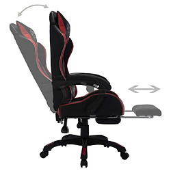 Acheter vidaXL Fauteuil de jeux vidéo avec LED RVB Bordeaux et noir Similicuir