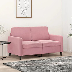 vidaXL Canapé à 2 places Rose 120 cm Velours