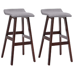 vidaXL Tabourets de bar lot de 2 gris clair tissu