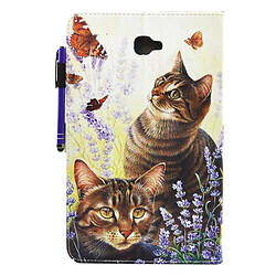 Avis Wewoo Housse Étui pour Samsung Galaxy Tab A 10.1 2016 / T580 Chats et papillons motif horizontal en cuir flip avec support Portefeuille & Slots de cartes Sleep / Wake-up Fonction & Pen Slot