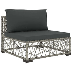 Acheter vidaXL Salon de jardin 8 pcs avec coussins résine tressée gris