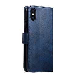 Avis Wewoo Housse Coque Pour iPhone XR GUSSIM en cuir magnétique à rabat horizontal avec support et fentes cartes et portefeuille bleu