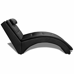 Avis Maison Chic Chaise longue avec oreiller | Bain de soleil Relax | Transat Noir Similicuir -GKD51711