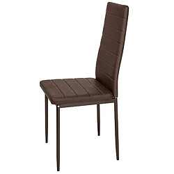 Acheter Tectake Lot de 8 chaises avec surpiqûre - marron