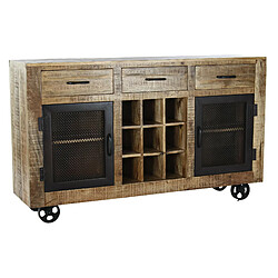 Avis Pegane Buffet, meuble de rangement en bois naturel et métal noir - Longueur 150 x Profondeur 43 x hauteur 90 cm