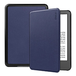 Etui en PU ENKAY anti-chute, avec fonction veille/réveil automatique pour votre Amazon Kindle Paperwhite 11th Gen (2022) - bleu foncé