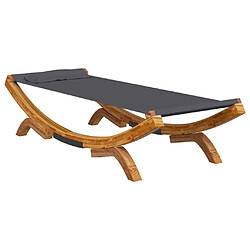 vidaXL Lit de repos extérieur 100x188,5x44 cm Bois courbé Anthracite