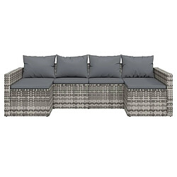 Avis vidaXL Salon de jardin 2 pcs avec coussins Gris Résine tressée