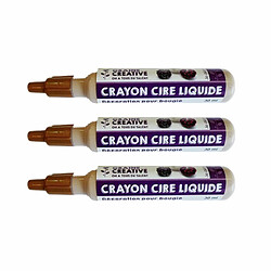 Graines Creatives 3 crayons cire liquide pour bougie - doré