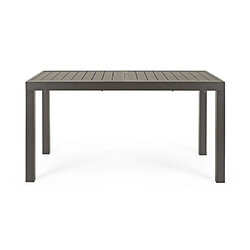 Mes Table de jardin extensible 140/210 cm en aluminium marron - LOUNA