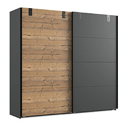 Pegane Chambre à coucher complète adulte (lit 180x200 cm + 2 chevets + armoire + commode), coloris chêne