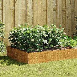 Maison Chic Jardinière,Lit surélevé de jardin - Bac à fleurs - pot de fleur 100x100x41 cm acier corten -GKD37043