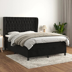 Maison Chic Lit Adulte - Lit simple Lit à sommier tapissier avec matelas moelleux - Meuble de Chambre - Noir 140x190 cm Velours -MN27662