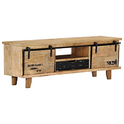 vidaXL Meuble TV 120x30x40 cm Bois massif de manguier