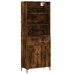 vidaXL Buffet haut Chêne fumé 69,5x34x180 cm Bois d'ingénierie