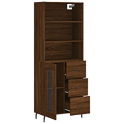 Avis vidaXL Buffet haut Chêne marron 69,5x34x180 cm Bois d'ingénierie