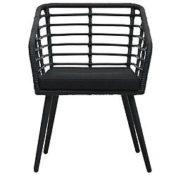 Avis Maison Chic Lot de 2 Chaises de jardin,Fauteuil d'extérieur avec coussins Résine tressée Noir -MN73469