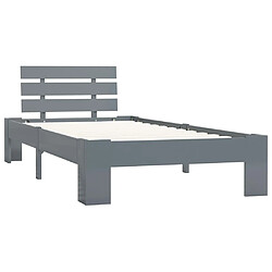 Maison Chic Lit adulte - Lit simple Cadre de lit,Structure du lit Contemporain Gris Bois de pin massif 90 x 200 cm -MN72439