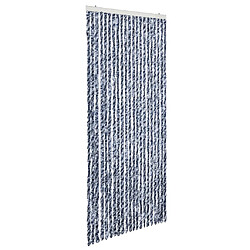 vidaXL Moustiquaire Bleu blanc et argenté 90x220 cm Chenille