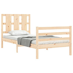 Acheter Maison Chic Lit adulte - Cadre de lit et tête de lit,Structure du lit Contemporain pour chambre 100x200 cm bois massif -MN20236