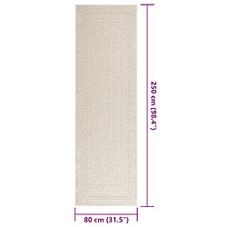 vidaXL Tapis ZIZUR crème 80x250 cm aspect de jute intérieur extérieur pas cher