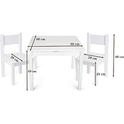 Avis Leomark Table 'Yeti' et 2 chaises enfant Blanche Motif Carte du Monde