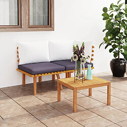 Maison Chic Salon de jardin 2 pcs avec coussins - Table et chaises d'extérieur - Mobilier/Meubles de jardin Moderne Bois d'acacia solide -MN96251