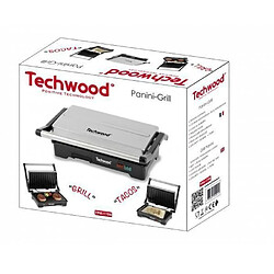 Acheter Techwood APPAREIL Grill Viande / Panini / Bac récupérateur de graisse Plaque anti-adhesive 750W Haute qualité Poignée froide