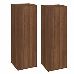 Maison Chic Meubles TV 2 pcs | Banc TV Moderne pour salon | Meuble de Rangement Chêne marron 30,5x30x90 cm Bois d'ingénierie -MN34842