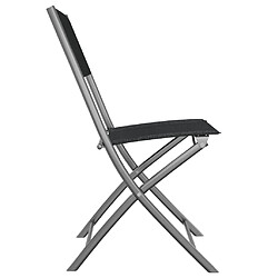 Acheter vidaXL Chaises d'extérieur pliables lot de 4 Noir Acier et textilène