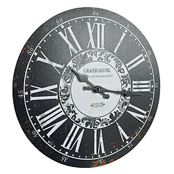 L'Héritier Du Temps Horloge Murale Pendule Ronde de Cuisine ou Salon en Bois et Papier Grand Hotel 4x34x34cm