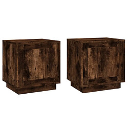 vidaXL Tables de chevet 2 pcs chêne fumé 44x35x45 cm bois d'ingénierie