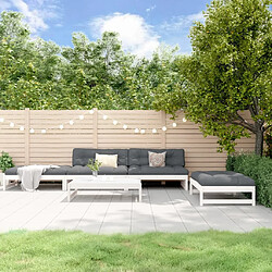 Maison Chic Salon de jardin 5 pcs - Table et chaises d'extérieur - Mobilier/Meubles de jardin Moderne blanc bois massif de pin -MN51706